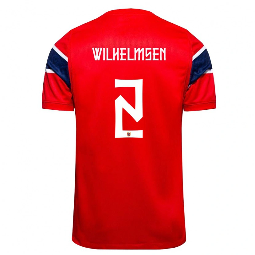 Danxen Män Norge Andreas Wilhelmsen #2 Röd Marin Vit Hemmatröja Matchtröjor 26-28 Tröjor T-Tröja