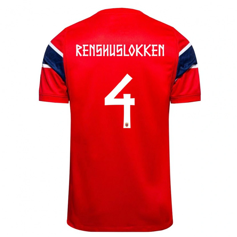 Danxen Män Norge Jesper Renshusløkken #4 Röd Marin Vit Hemmatröja Matchtröjor 26-28 Tröjor T-Tröja