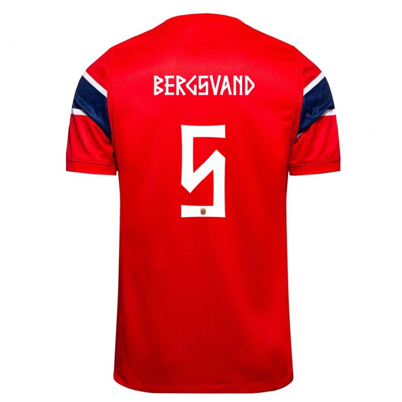 Danxen Män Norge Guro Bergsvand #5 Röd Marin Vit Hemmatröja Matchtröjor 26-28 Tröjor T-Tröja