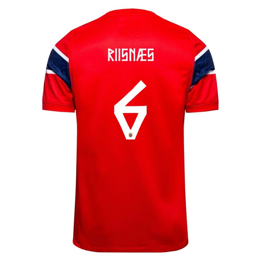 Danxen Män Norge Magnus Riisnæs #6 Röd Marin Vit Hemmatröja Matchtröjor 26-28 Tröjor T-Tröja