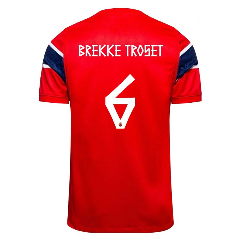 Danxen Män Norge Henry Brekke Troset #6 Röd Marin Vit Hemmatröja Matchtröjor 26-28 Tröjor T-Tröja