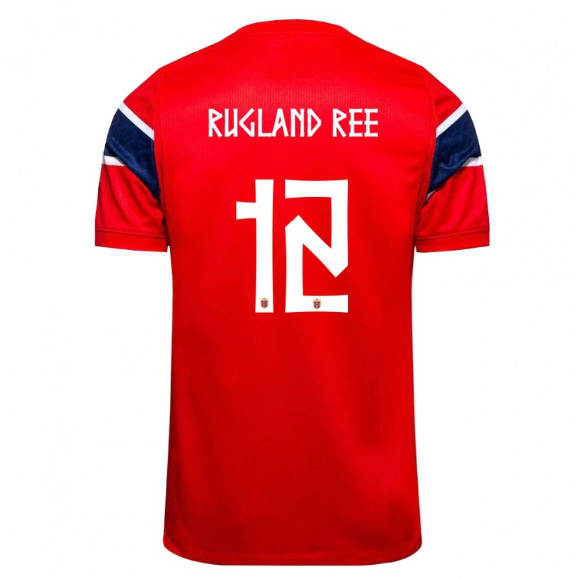 Danxen Män Norge Magnus Rugland Ree #12 Röd Marin Vit Hemmatröja Matchtröjor 26-28 Tröjor T-Tröja