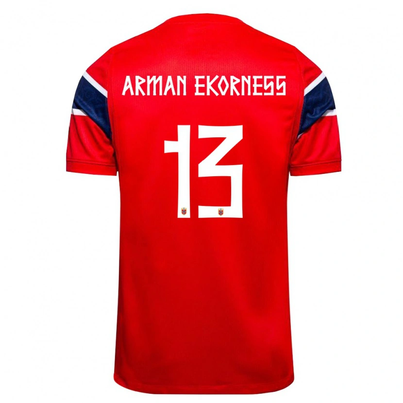 Danxen Män Norge Karsten Arman Ekorness #13 Röd Marin Vit Hemmatröja Matchtröjor 26-28 Tröjor T-Tröja