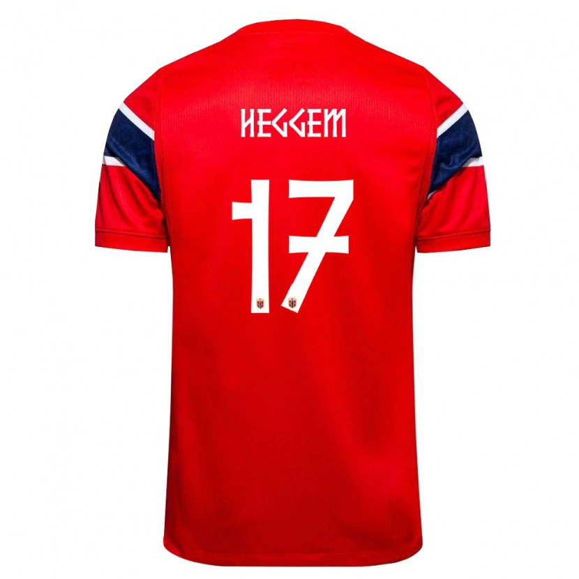 Danxen Män Norge Torbjørn Heggem #17 Röd Marin Vit Hemmatröja Matchtröjor 26-28 Tröjor T-Tröja
