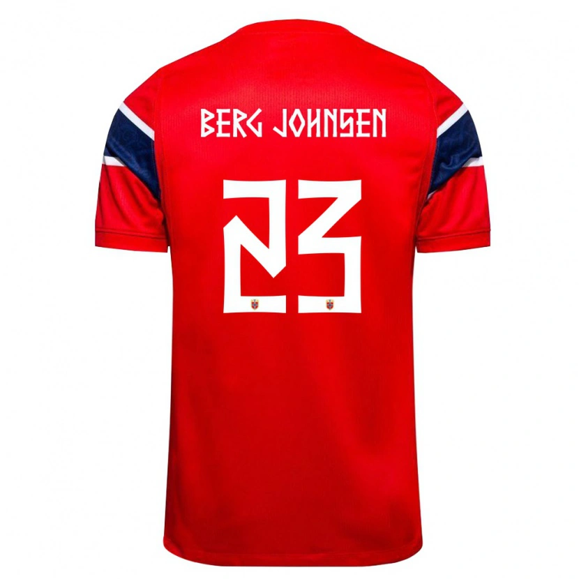 Danxen Män Norge Lasse Berg Johnsen #23 Röd Marin Vit Hemmatröja Matchtröjor 26-28 Tröjor T-Tröja