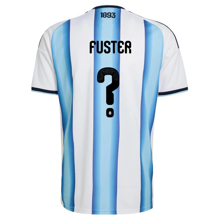 Danxen Män Argentina Salvador Fuster #0 Vit Himmelblå Marin Hemmatröja Matchtröjor 26-28 Tröjor T-Tröja