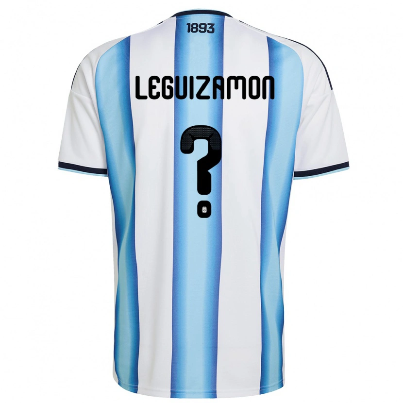 Danxen Män Argentina Lionel Leguizamon #0 Vit Himmelblå Marin Hemmatröja Matchtröjor 26-28 Tröjor T-Tröja