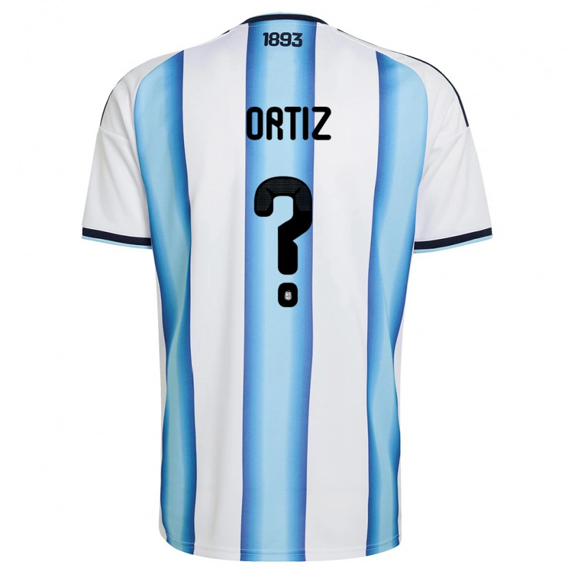 Danxen Män Argentina Marcos Ortiz #0 Vit Himmelblå Marin Hemmatröja Matchtröjor 26-28 Tröjor T-Tröja