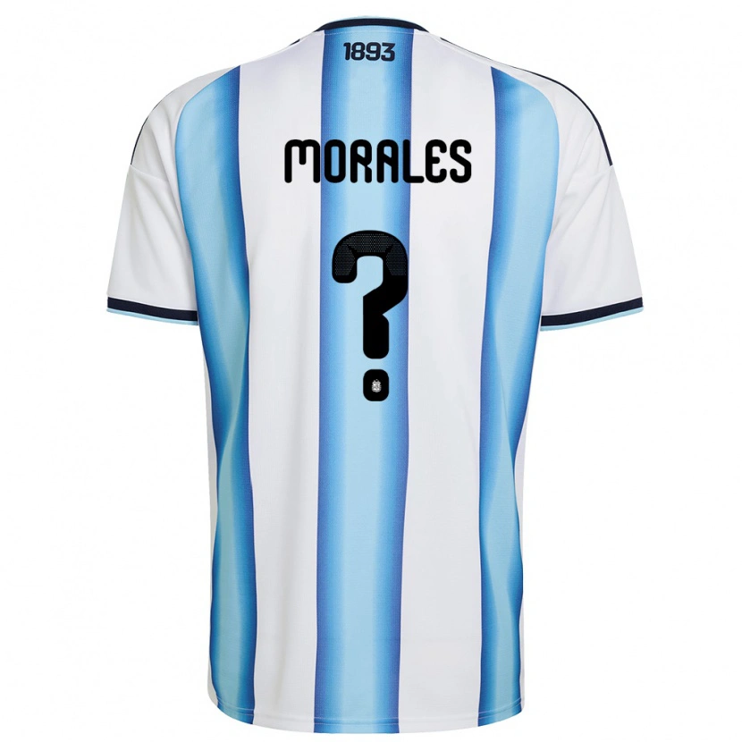 Danxen Män Argentina Ehitan Morales #0 Vit Himmelblå Marin Hemmatröja Matchtröjor 26-28 Tröjor T-Tröja