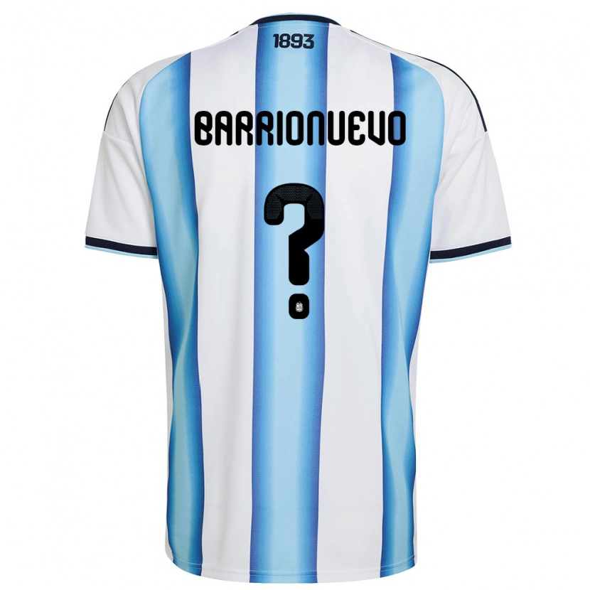 Danxen Män Argentina Emiliano Barrionuevo #0 Vit Himmelblå Marin Hemmatröja Matchtröjor 26-28 Tröjor T-Tröja