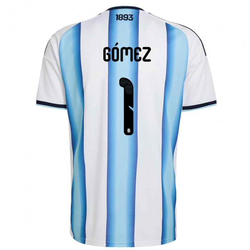 Danxen Män Argentina Francisco Gomez #1 Vit Himmelblå Marin Hemmatröja Matchtröjor 26-28 Tröjor T-Tröja