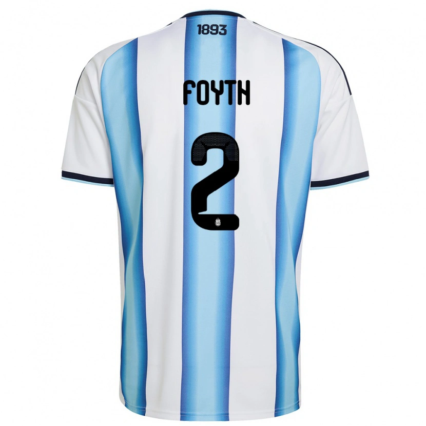 Danxen Män Argentina Juan Foyth #2 Vit Himmelblå Marin Hemmatröja Matchtröjor 26-28 Tröjor T-Tröja