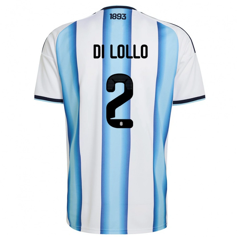 Danxen Män Argentina Lautaro Di Lollo #2 Vit Himmelblå Marin Hemmatröja Matchtröjor 26-28 Tröjor T-Tröja