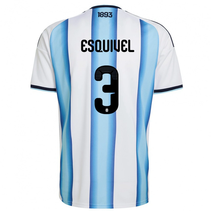 Danxen Män Argentina Lucas Esquivel #3 Vit Himmelblå Marin Hemmatröja Matchtröjor 26-28 Tröjor T-Tröja