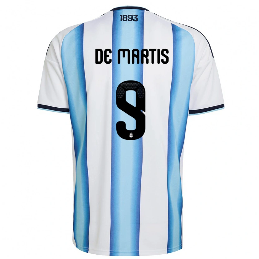 Danxen Män Argentina Thomás De Martis #9 Vit Himmelblå Marin Hemmatröja Matchtröjor 26-28 Tröjor T-Tröja
