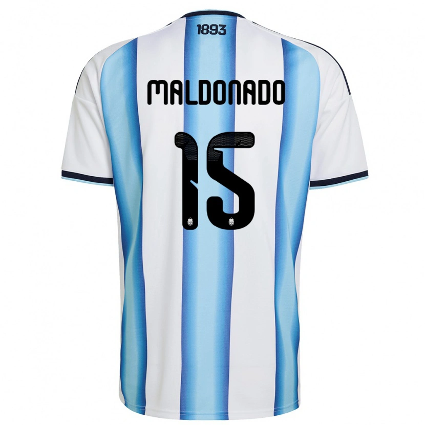 Danxen Män Argentina André Maldonado #15 Vit Himmelblå Marin Hemmatröja Matchtröjor 26-28 Tröjor T-Tröja