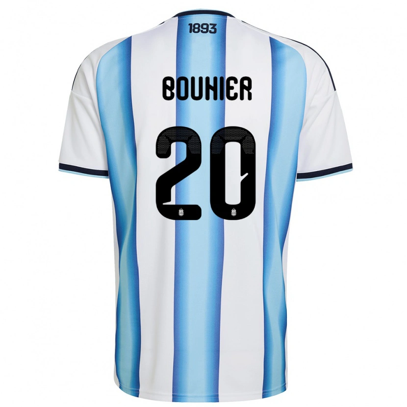 Danxen Män Argentina Gastón Bouhier #20 Vit Himmelblå Marin Hemmatröja Matchtröjor 26-28 Tröjor T-Tröja