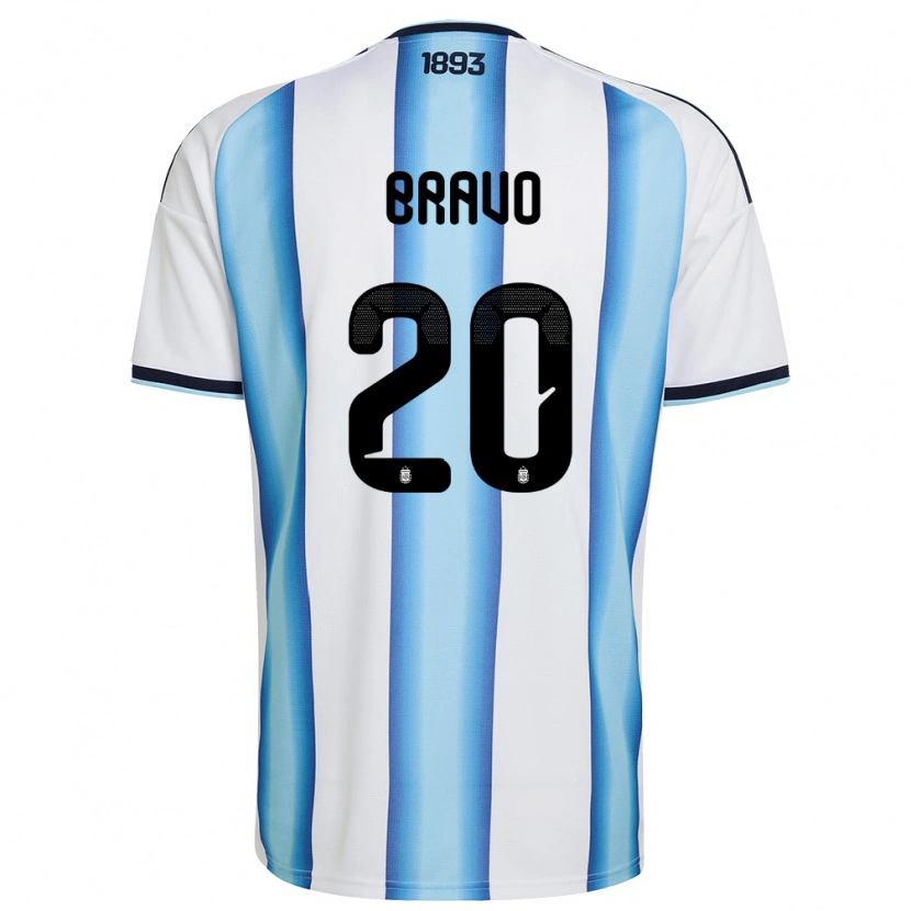 Danxen Män Argentina Ruth Bravo #20 Vit Himmelblå Marin Hemmatröja Matchtröjor 26-28 Tröjor T-Tröja