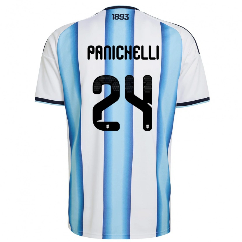 Danxen Män Argentina Joaquín Panichelli #24 Vit Himmelblå Marin Hemmatröja Matchtröjor 26-28 Tröjor T-Tröja