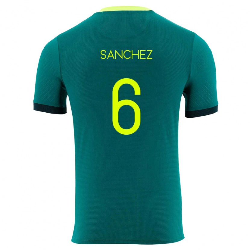 Danxen Män Bolivia Lucas Sanchez #6 Grön Gul Svart Hemmatröja Matchtröjor 26-28 Tröjor T-Tröja