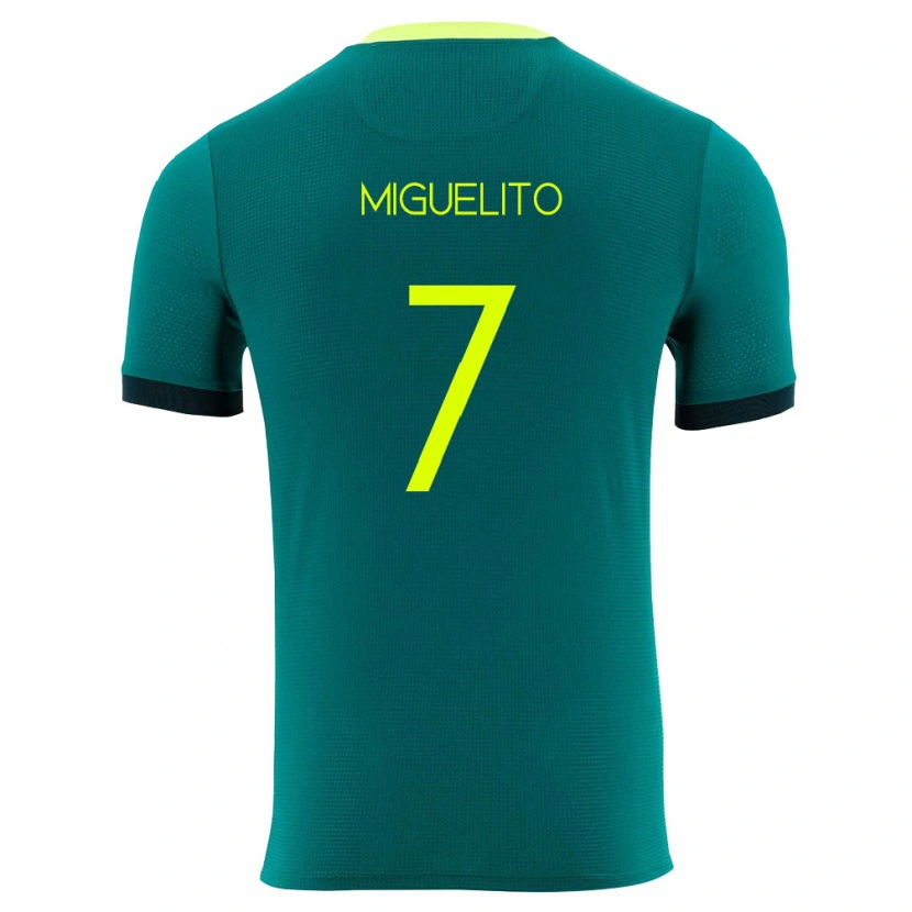 Danxen Män Bolivia Miguelito #7 Grön Gul Svart Hemmatröja Matchtröjor 26-28 Tröjor T-Tröja