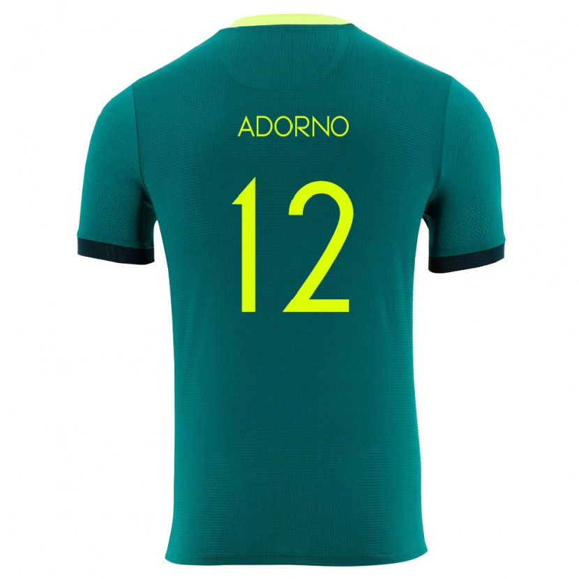 Danxen Män Bolivia Carlos Adorno #12 Grön Gul Svart Hemmatröja Matchtröjor 26-28 Tröjor T-Tröja
