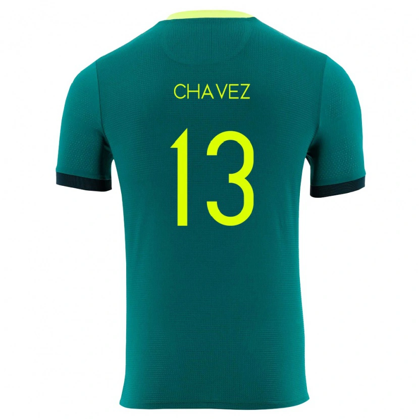 Danxen Män Bolivia Lucas Chávez #13 Grön Gul Svart Hemmatröja Matchtröjor 26-28 Tröjor T-Tröja