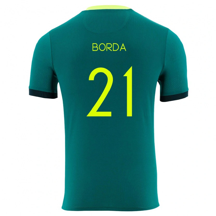 Danxen Män Bolivia Carlos Borda #21 Grön Gul Svart Hemmatröja Matchtröjor 26-28 Tröjor T-Tröja
