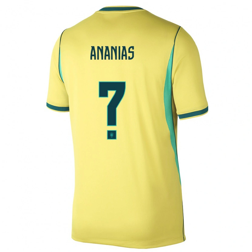 Danxen Män Brasilien João Ananias #0 Gul Grön Hemmatröja Matchtröjor 26-28 Tröjor T-Tröja