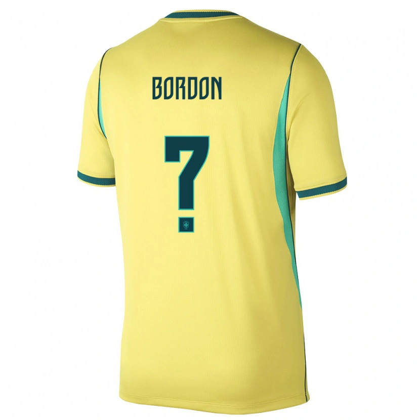 Danxen Män Brasilien Filipe Bordon #0 Gul Grön Hemmatröja Matchtröjor 26-28 Tröjor T-Tröja