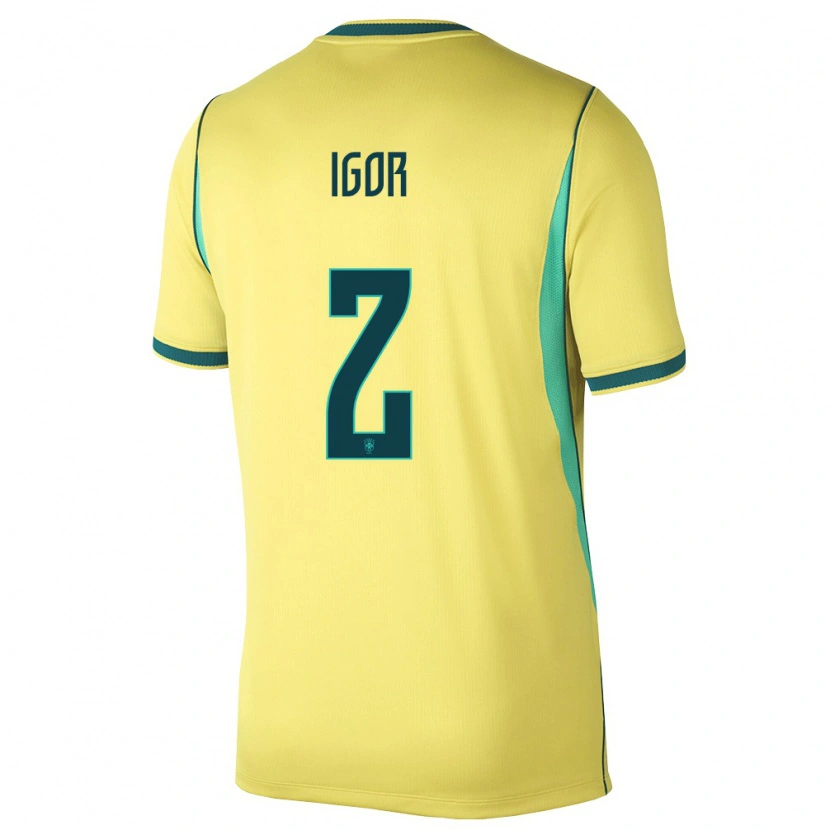 Danxen Män Brasilien Igor Serrote #2 Gul Grön Hemmatröja Matchtröjor 26-28 Tröjor T-Tröja