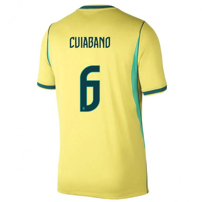 Danxen Män Brasilien Cuiabano #6 Gul Grön Hemmatröja Matchtröjor 26-28 Tröjor T-Tröja