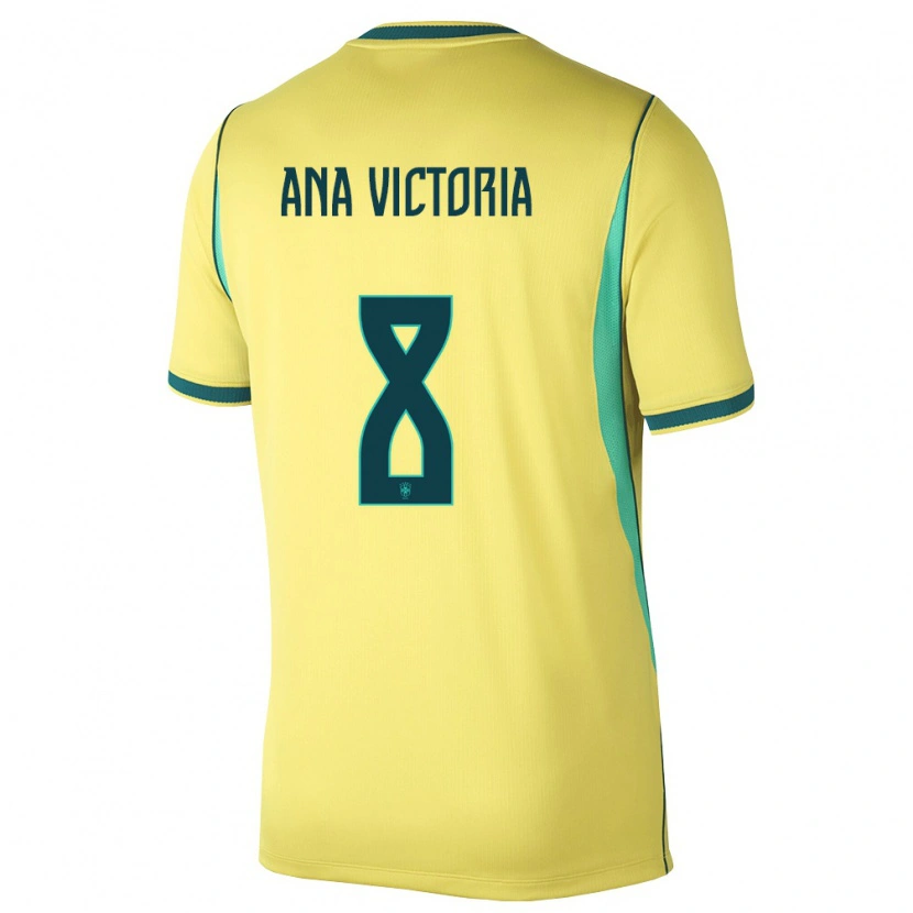 Danxen Män Brasilien Ana Victoria #8 Gul Grön Hemmatröja Matchtröjor 26-28 Tröjor T-Tröja