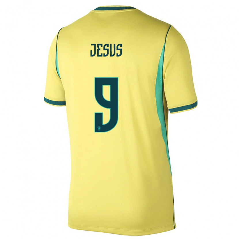 Danxen Män Brasilien Igor Jesus #9 Gul Grön Hemmatröja Matchtröjor 26-28 Tröjor T-Tröja