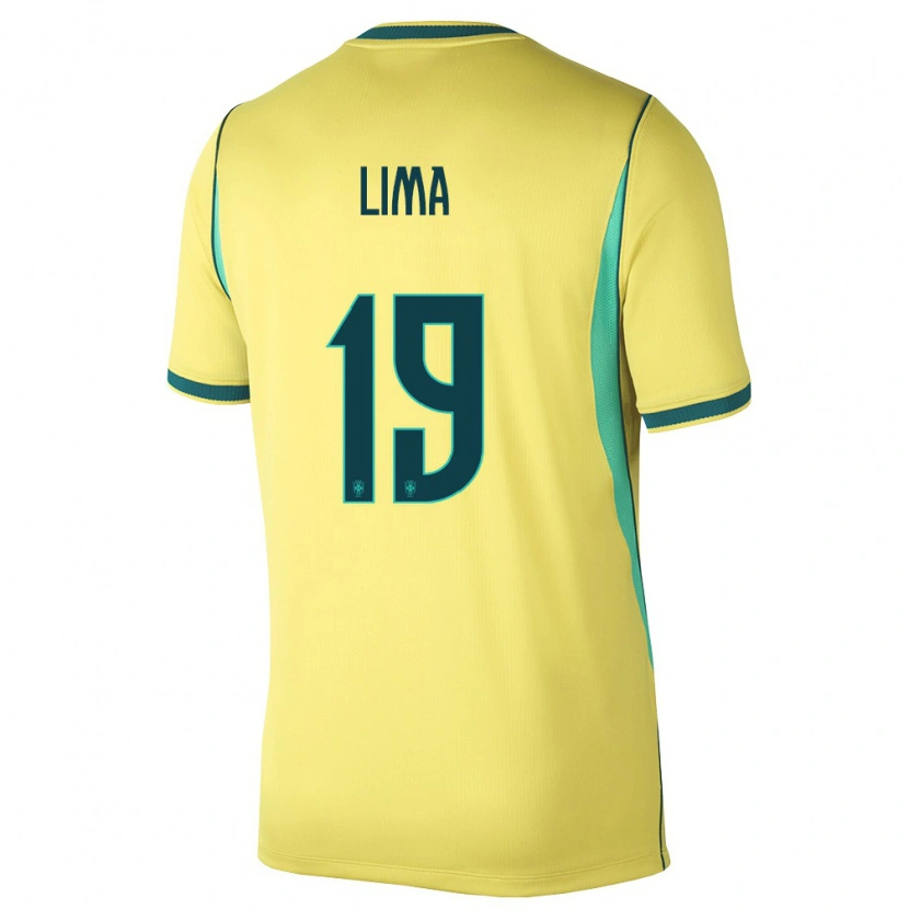 Danxen Män Brasilien Felipe Lima #19 Gul Grön Hemmatröja Matchtröjor 26-28 Tröjor T-Tröja