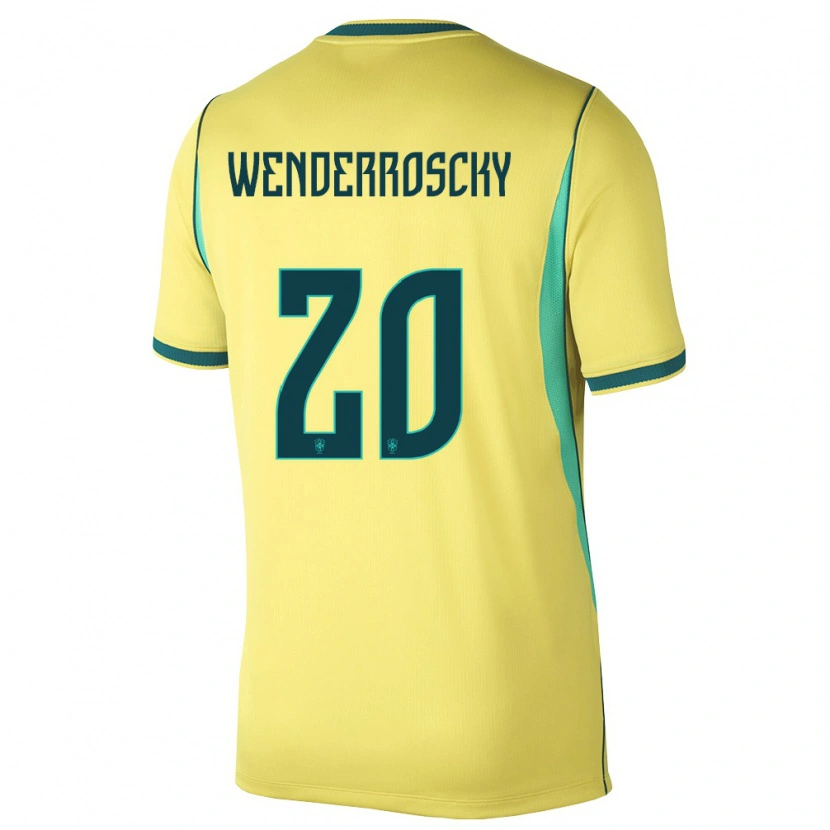 Danxen Män Brasilien Arthur Wenderroscky #20 Gul Grön Hemmatröja Matchtröjor 26-28 Tröjor T-Tröja