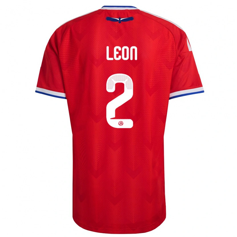 Danxen Män Chile Maicol León #2 Röd Vit Blå Hemmatröja Matchtröjor 26-28 Tröjor T-Tröja