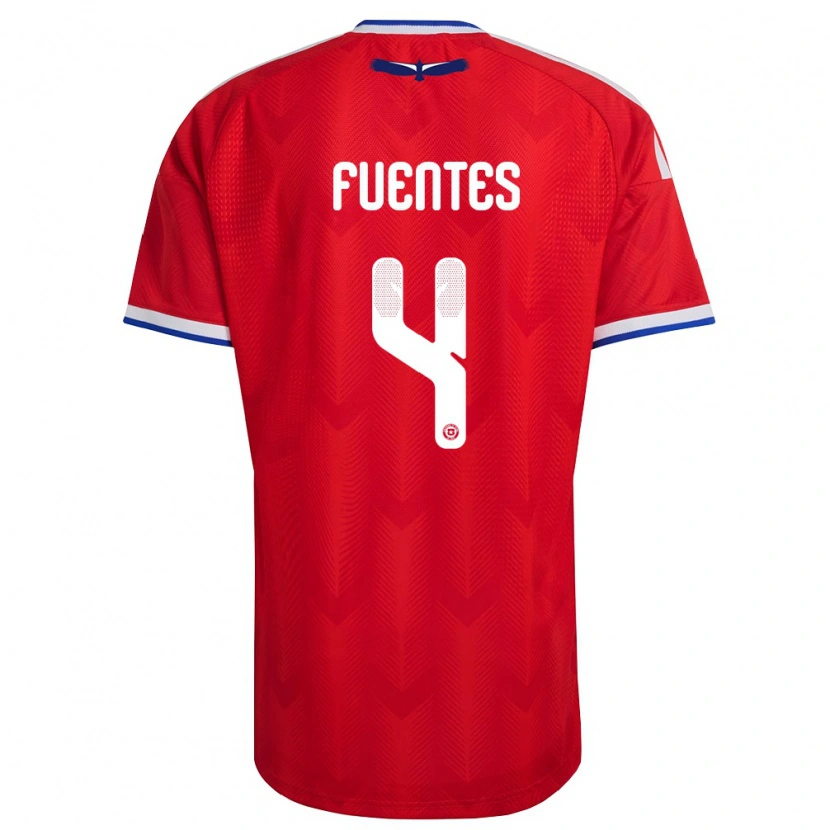 Danxen Män Chile Karen Fuentes #4 Röd Vit Blå Hemmatröja Matchtröjor 26-28 Tröjor T-Tröja