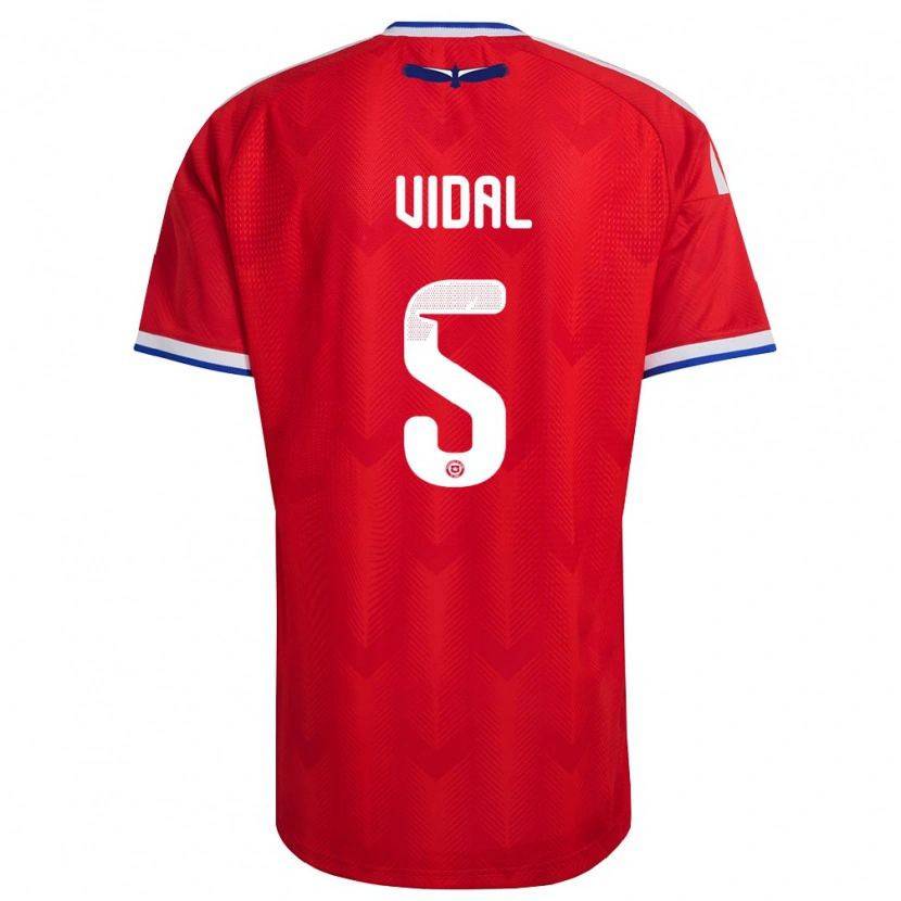Danxen Män Chile Valentín Vidal #5 Röd Vit Blå Hemmatröja Matchtröjor 26-28 Tröjor T-Tröja