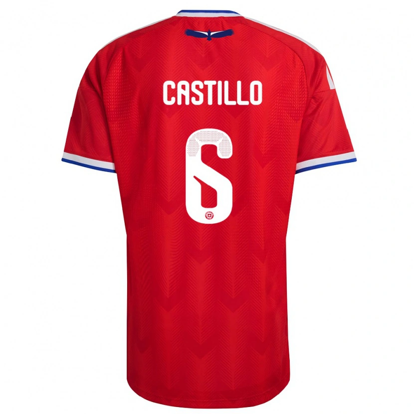 Danxen Män Chile Cristóbal Castillo #6 Röd Vit Blå Hemmatröja Matchtröjor 26-28 Tröjor T-Tröja