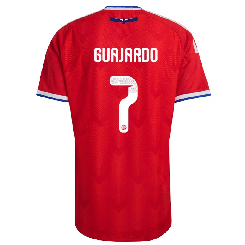 Danxen Män Chile Paolo Guajardo #7 Röd Vit Blå Hemmatröja Matchtröjor 26-28 Tröjor T-Tröja