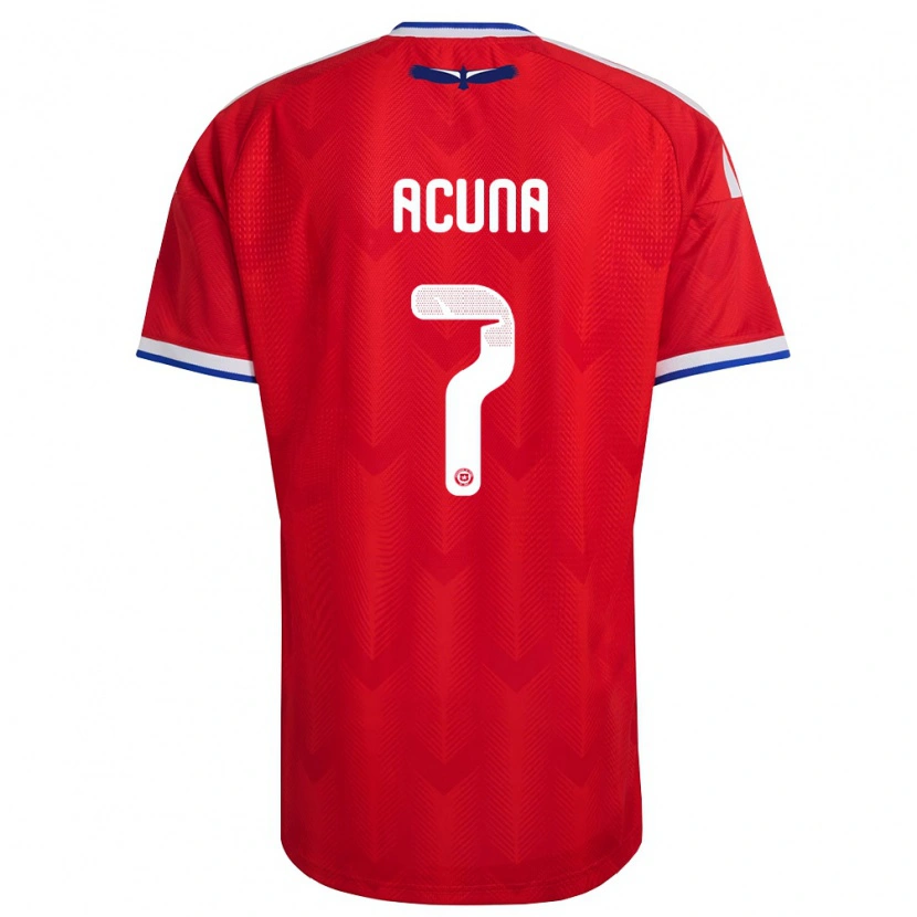 Danxen Män Chile Yenny Acuña #7 Röd Vit Blå Hemmatröja Matchtröjor 26-28 Tröjor T-Tröja