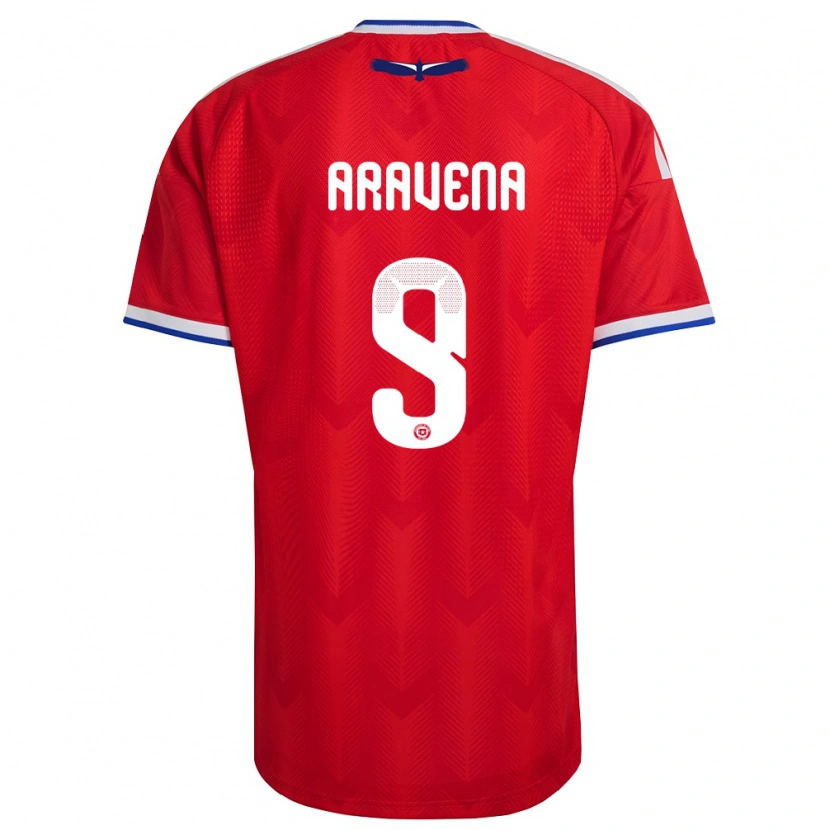 Danxen Män Chile Alexander Aravena #9 Röd Vit Blå Hemmatröja Matchtröjor 26-28 Tröjor T-Tröja