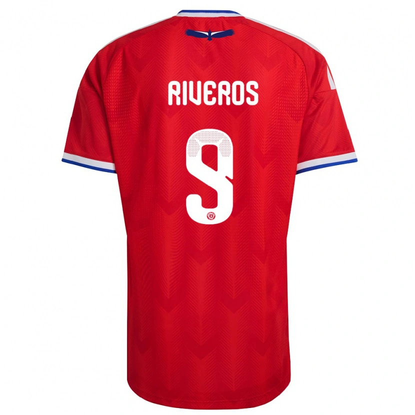 Danxen Män Chile Amaro Riveros #9 Röd Vit Blå Hemmatröja Matchtröjor 26-28 Tröjor T-Tröja