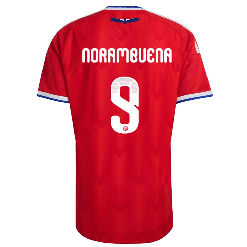 Danxen Män Chile Gabriel Norambuena #9 Röd Vit Blå Hemmatröja Matchtröjor 26-28 Tröjor T-Tröja