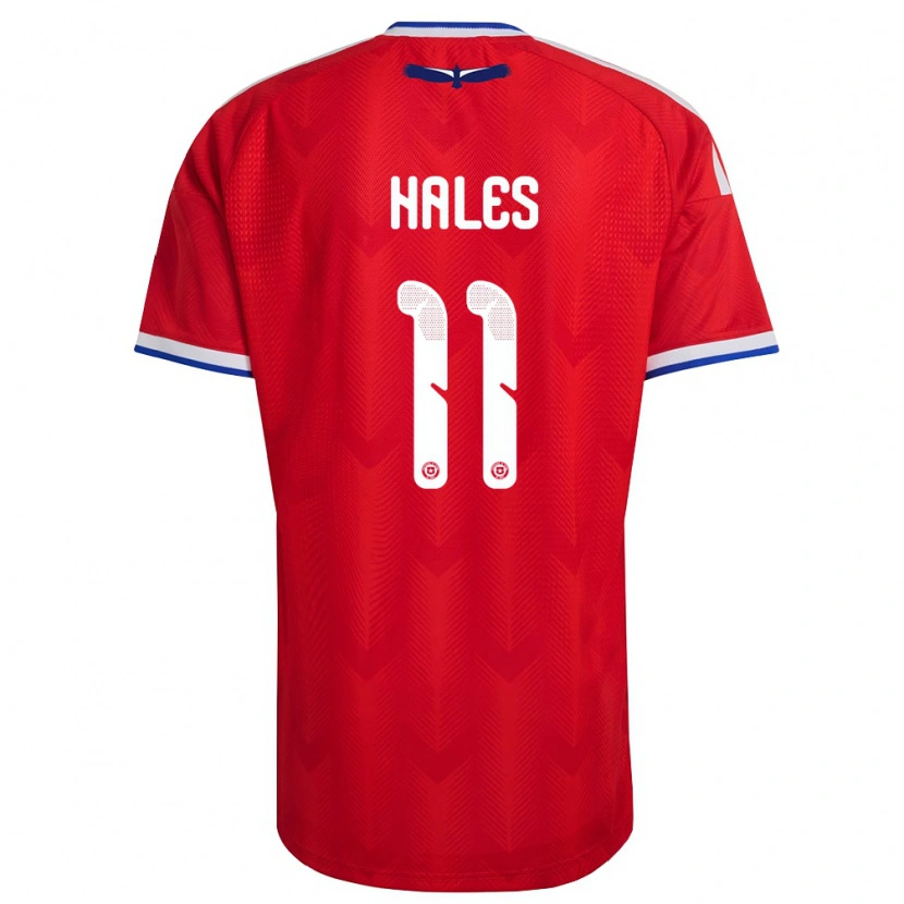 Danxen Män Chile Alejandro Hales #11 Röd Vit Blå Hemmatröja Matchtröjor 26-28 Tröjor T-Tröja