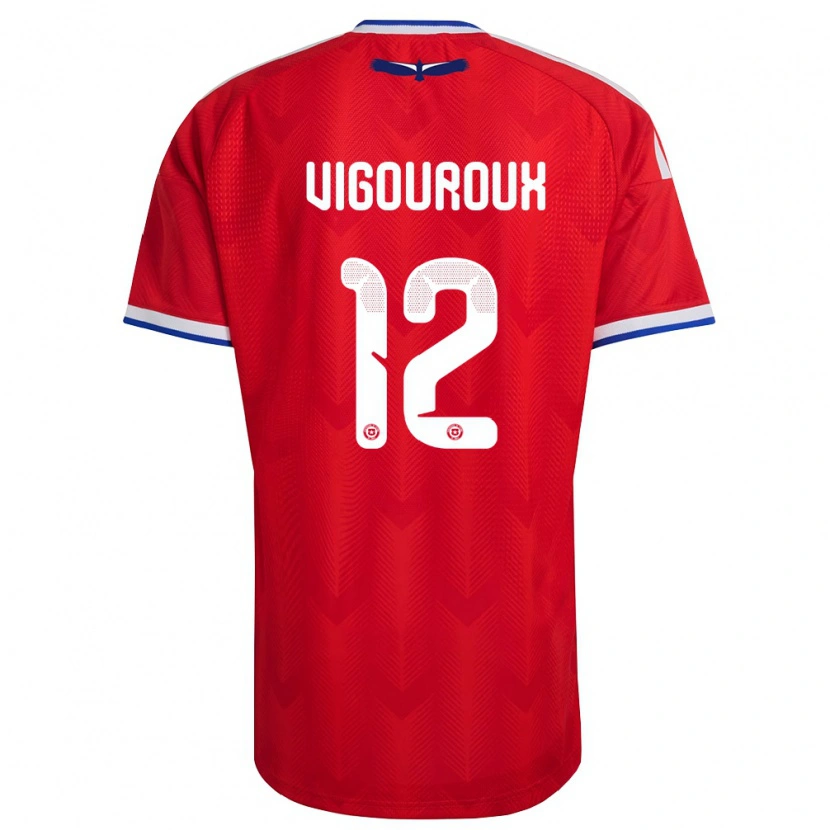 Danxen Män Chile Lawrence Vigouroux #12 Röd Vit Blå Hemmatröja Matchtröjor 26-28 Tröjor T-Tröja