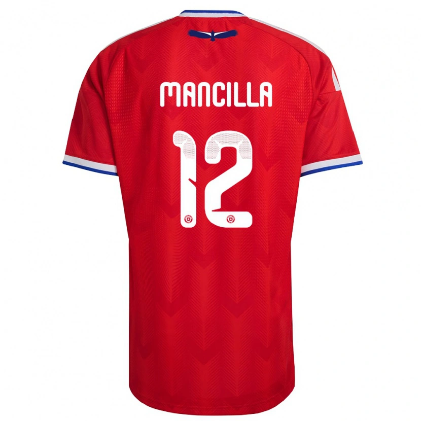 Danxen Män Chile Franco Mancilla #12 Röd Vit Blå Hemmatröja Matchtröjor 26-28 Tröjor T-Tröja