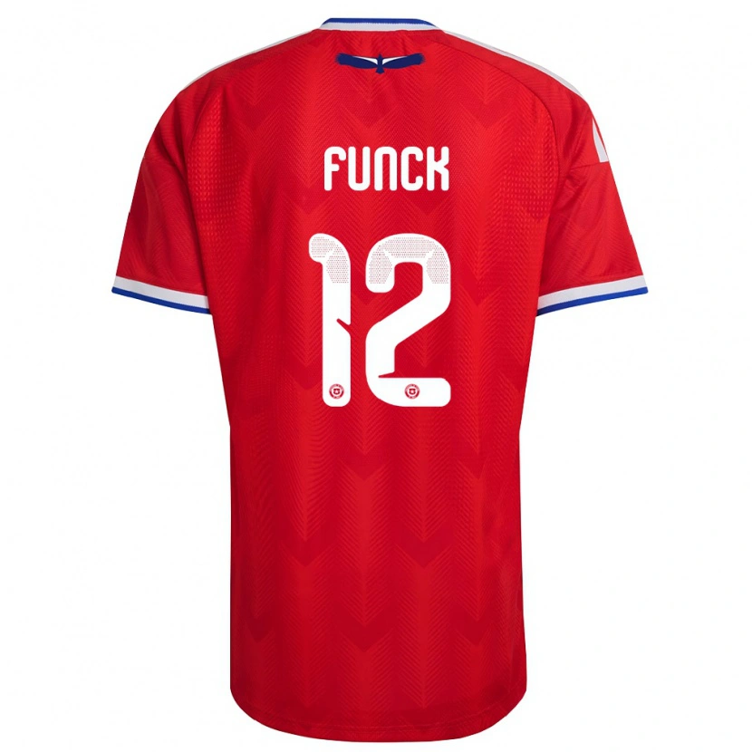Danxen Män Chile Martina Funck #12 Röd Vit Blå Hemmatröja Matchtröjor 26-28 Tröjor T-Tröja
