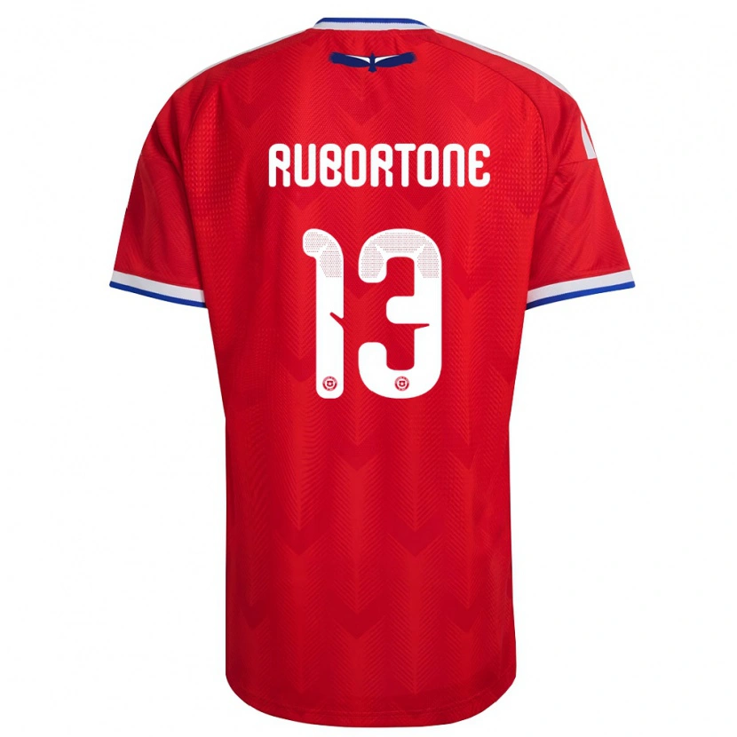 Danxen Män Chile Giovanni Rubortone #13 Röd Vit Blå Hemmatröja Matchtröjor 26-28 Tröjor T-Tröja